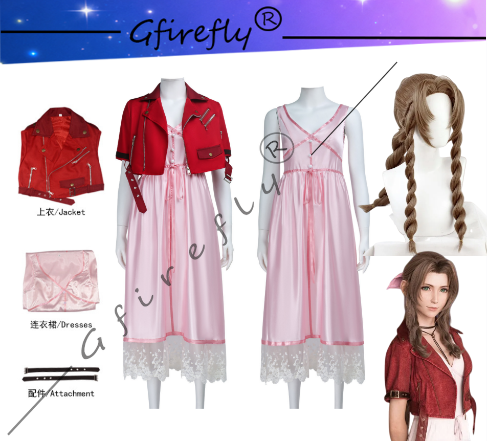 Game Final Fantasy VII Aerith  - Cosplay Wig Colored ulasan dan harga