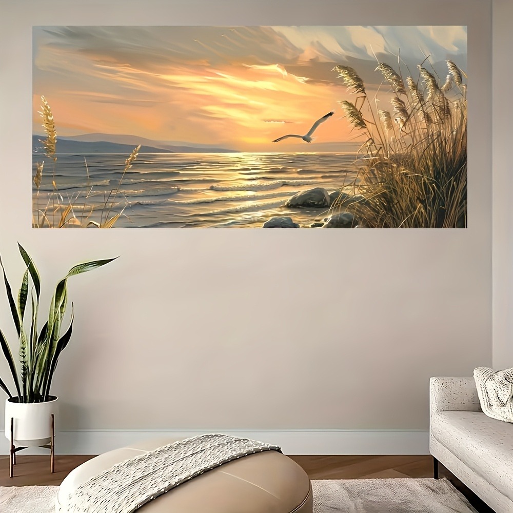 Sunset Beach Art canvas printe - Art Print Framed ulasan dan harga