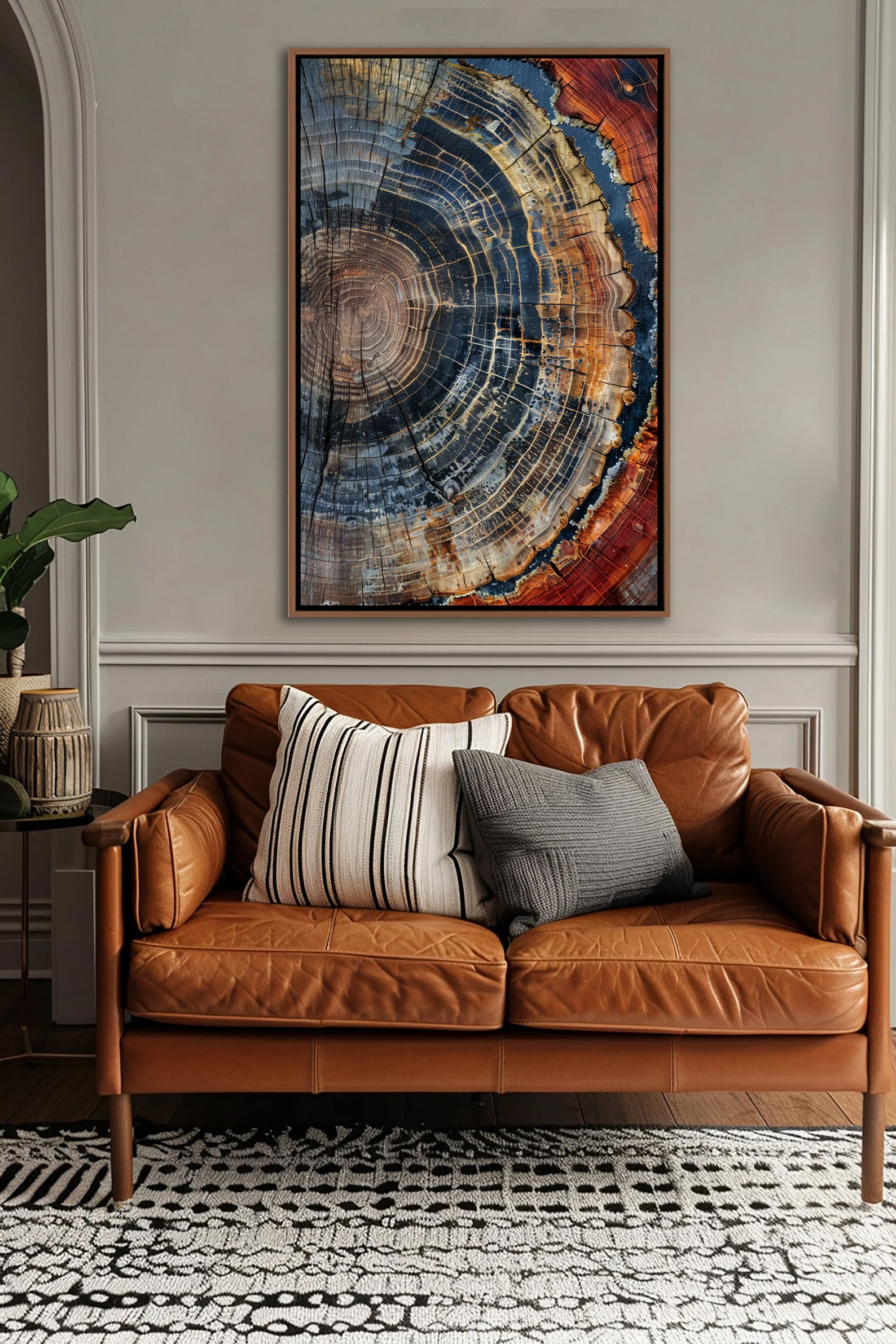 Tree Ring Framed Wall Art, Abs - Art Print Framed ulasan dan harga