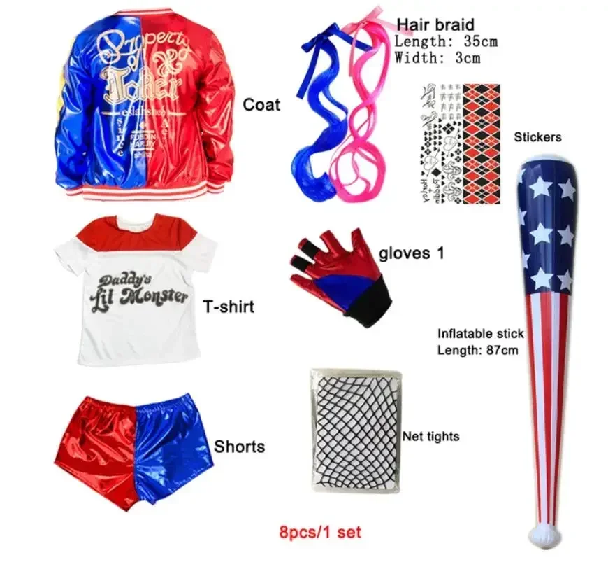 Costumes de cosplay Harley Qui - Anime Merchandise For Women ulasan dan harga