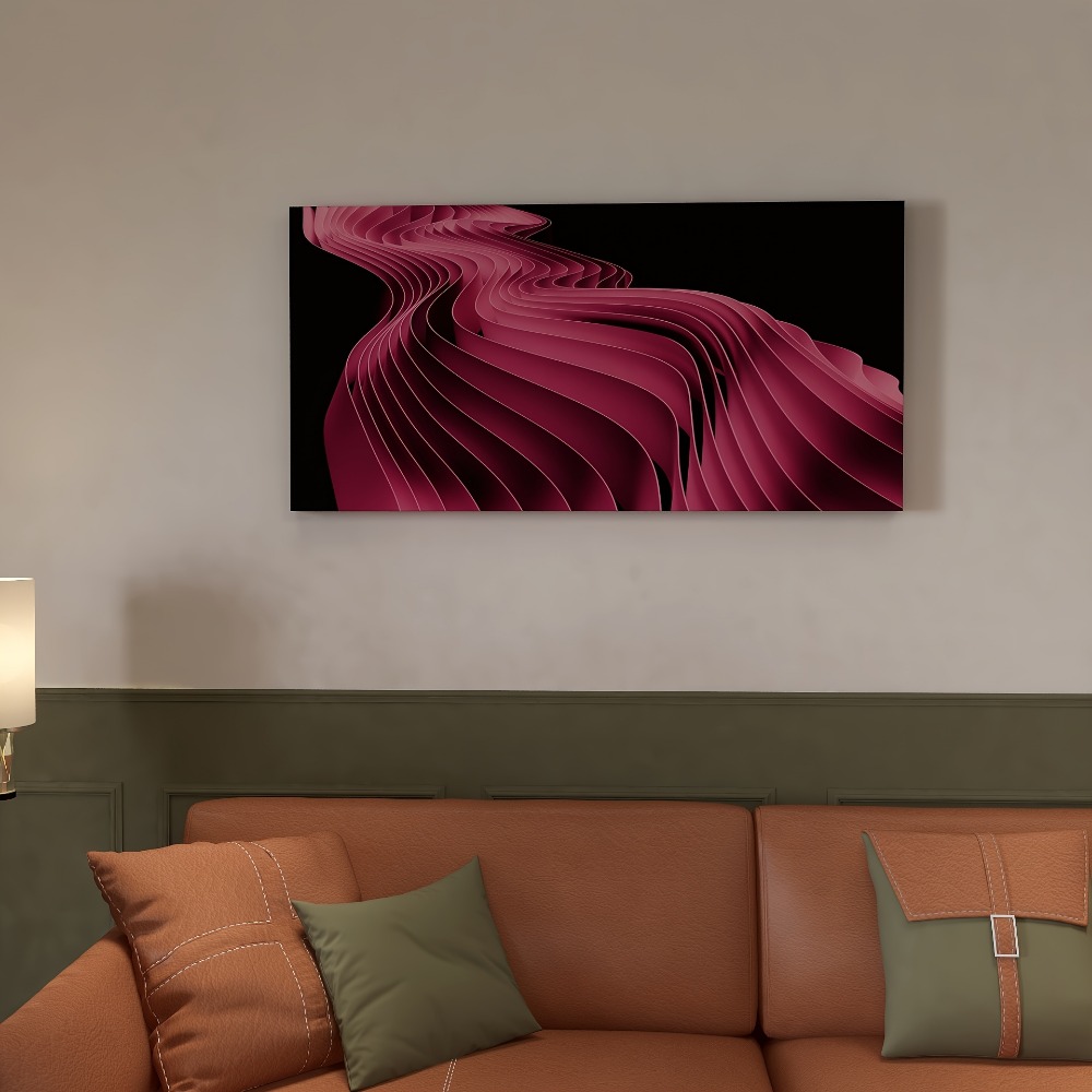 Elegant Pink Line Art painting - Art Print Framed ulasan dan harga