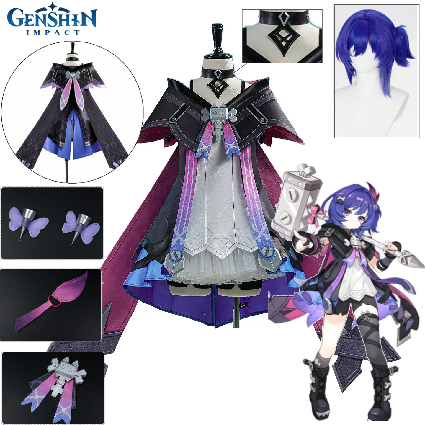 NEW Prune Cosplay Costume Gens - Cosplay Wig Colored ulasan dan harga