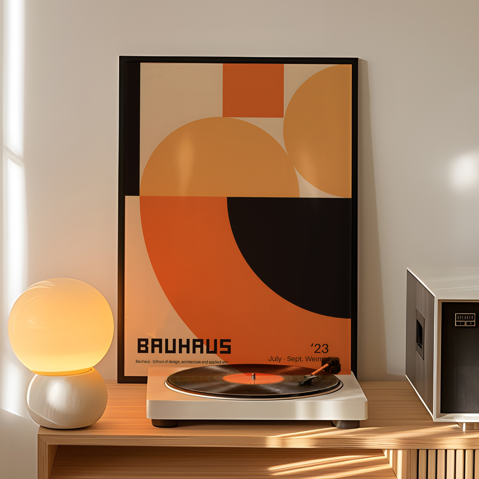 Modern Geometry Bauhaus School - Art Print Framed ulasan dan harga