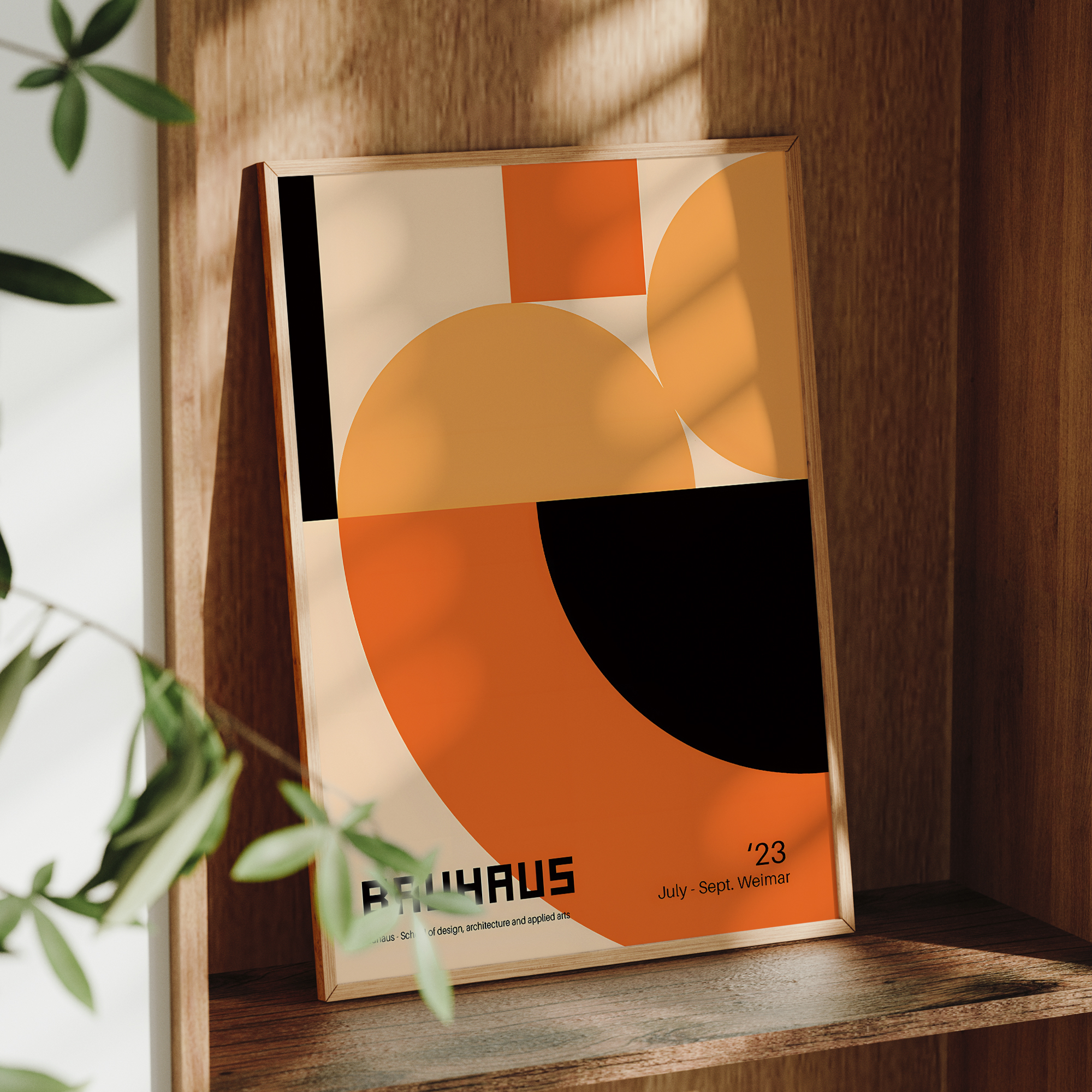 Modern Geometry Bauhaus School - Art Print Framed ulasan dan harga