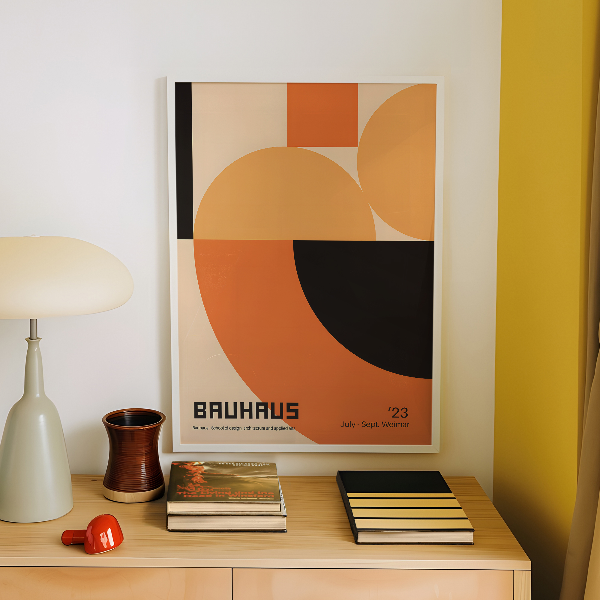 Modern Geometry Bauhaus School - Art Print Framed ulasan dan harga
