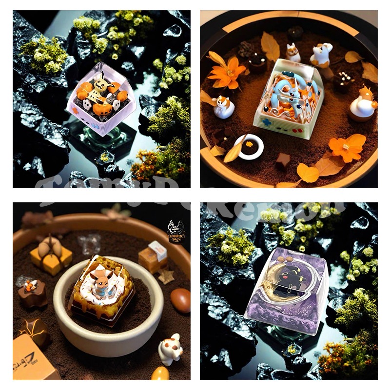 Pokemon Keycaps Mewtwo Umbreon - Keycap Artisan Anime ulasan dan harga