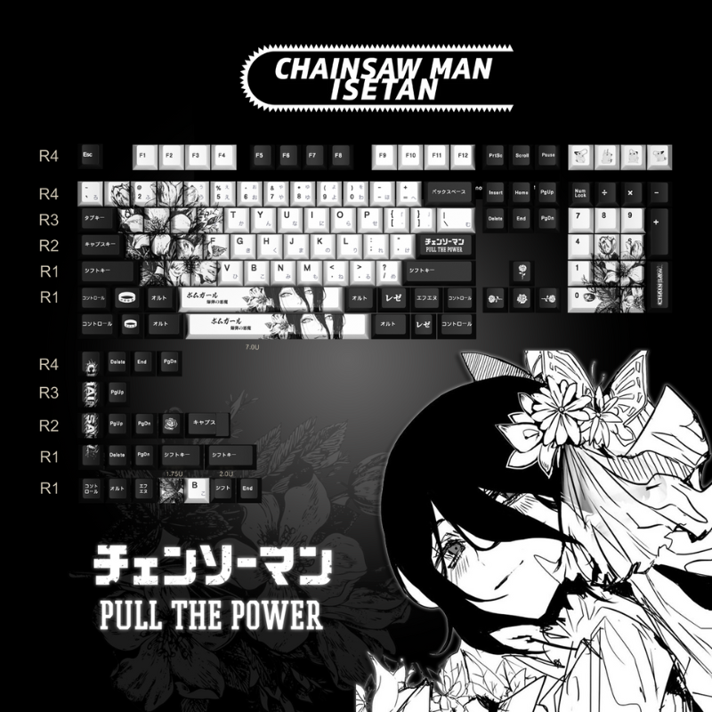 Reze Keycaps Chainsaw Man Them - Keycap Artisan Anime ulasan dan harga