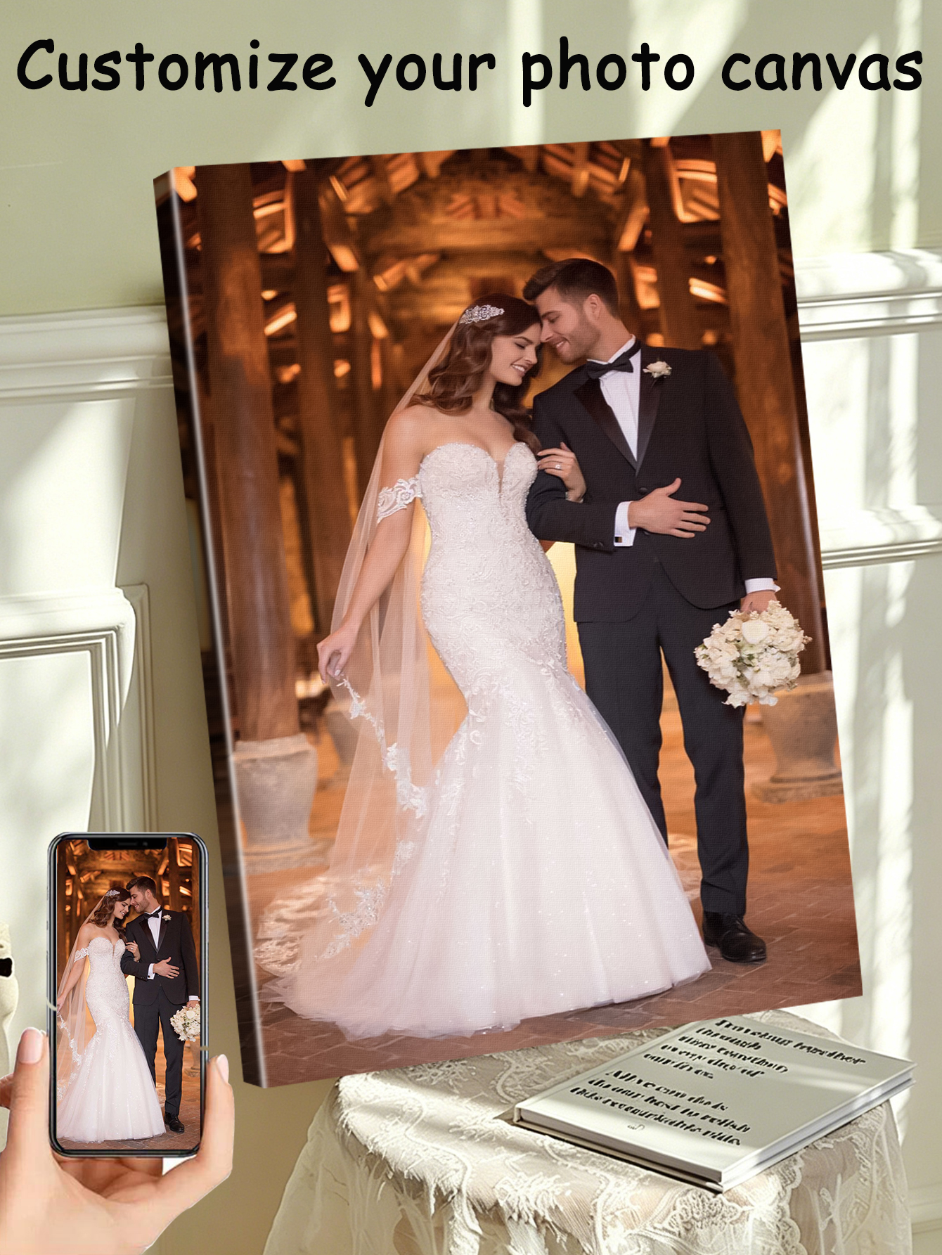 1 customized photo canvas, opt - Art Print Framed ulasan dan harga